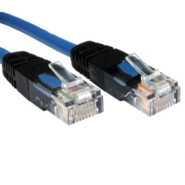 Network Cat 5E UTP Crossover Cable Blue With Black RJ45 Ends 3m