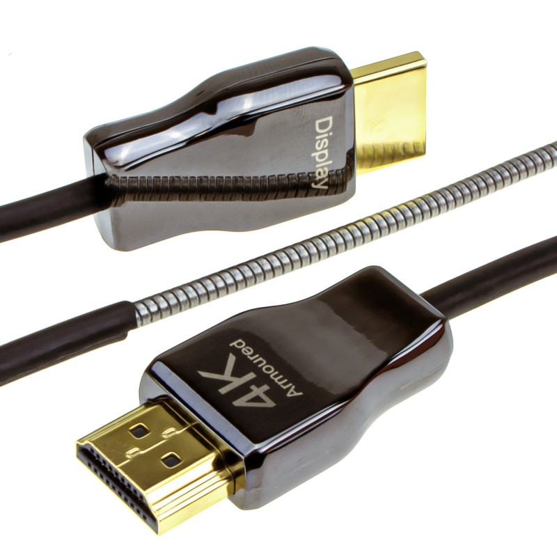 Armoured Outdoor 4K HDMI 2.0 Active Optical Cable AOC HDR 18Gbps 60Hz 10m