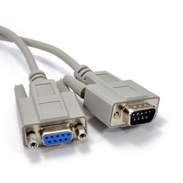 Serial RS232 Extension Cable DB9M to F 9 pin Male to Female  3m BEIGE