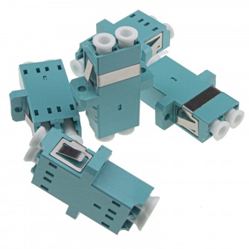 LC MM Duplex Fibre Optic Patch Panel Mount Gland Coupler Multi Mode DX [5 Pack ]