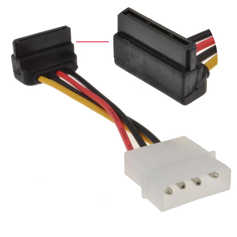 Right Angled SATA Power Converter Cable - Molex to RA SATA Power Right Angled SATA Power Converter Cable - Molex to RA SATA Power