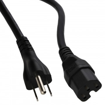 USA 3 Pin Power Cord to C15 IEC HOT Kettle Lead Cable 2m Black