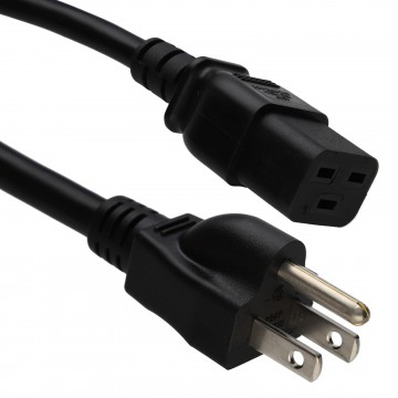 C19 IEC 16A Plug to USA 3 Pin Plug Power Lead Cable Lead 2m Black