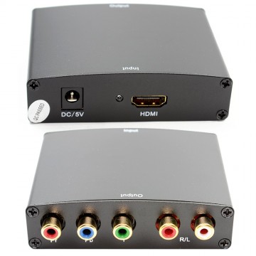 TV PC Signal Converter HDMI 1080 Input to RGB Component YPbPr & Audio