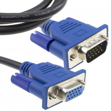 Low Smoke LSZH 15 Pin VGA Monitor/PC/Laptop/TV Extension Lead Cable 3m