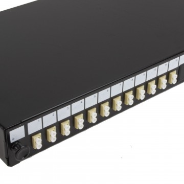 Fibre Optic Patch Panel 24 port with 12 x LC Duplex MM Modules Adapter 24 Fibres