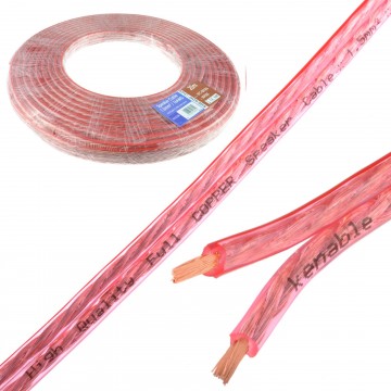 Speaker Cable 16AWG 1.5mm2 Pure OFC Copper Wire Clear  20m