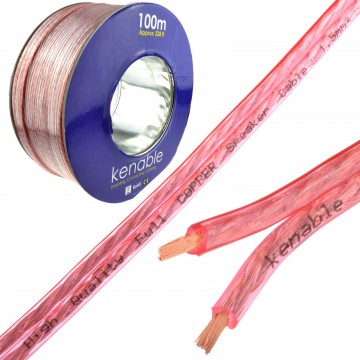 Speaker Cable 16AWG 1.5mm2 Pure OFC Copper Wire Clear 100m