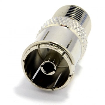 F Type Connector Socket to RF Coax Aerial Female Adapter With Ridge