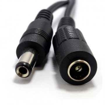5.5 x 2.1mm DC Power Plug to Socket CCTV Extension Lead Cable  1m