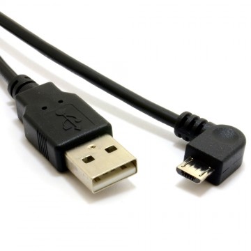USB 2.0 RIGHT ANGLED Micro B Data & Charging Cable 24AWG 1m Lead