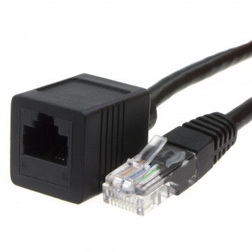 Network CAT5e UTP Ethernet RJ45 Extension Male/Female Copper Cable  1m BLACK