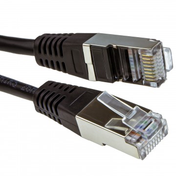 Shielded FTP Network Ethernet RJ45 Cat5E-CCA PATCH 26AWG Cable  0.25m 25cm Black