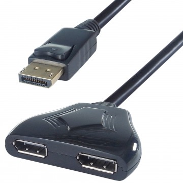 DisplayPort 4K Splitter Adapter DP Male to 2 x DP Female Sockets USB Powered