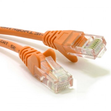 Orange Network Ethernet RJ45 Cat5E-CCA UTP PATCH 26AWG Cable Lead 1m