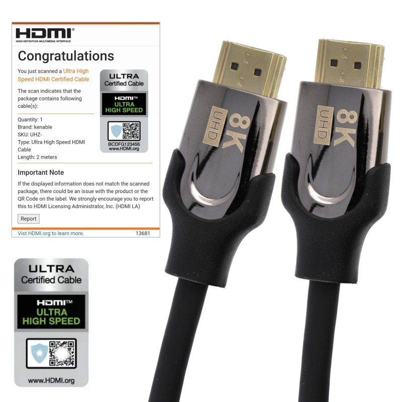 PRO Certified Ultra High Speed HDMI 2.1 Cable 8K 60/4K 120Hz