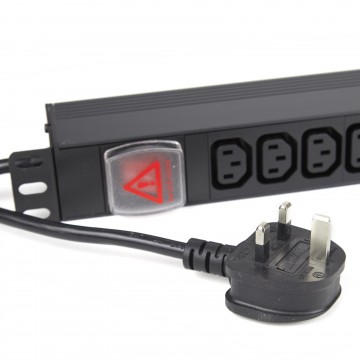 PDU  C13 Sockets 6 Way with UK Plug Power Distribution Unit Horizontal 3m