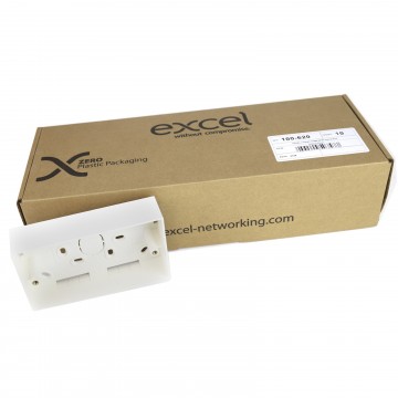 Excel Double Gang 37mm Surface Mount Back Box Trade [10 Pack]