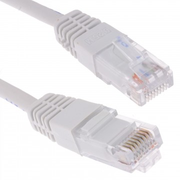 White Network Ethernet RJ45 Cat-5E UTP PATCH LAN COPPER Cable Lead   0.5m 50cm