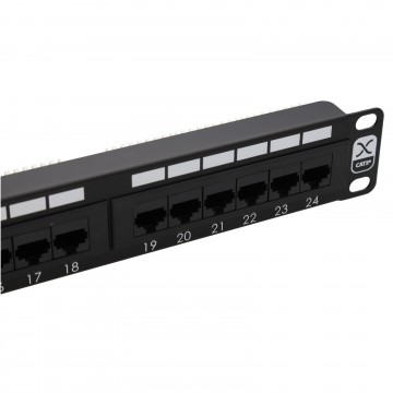 Excel Cat5e 24 Port Unscreened Patch Panel 1U LSA Punch Down Black