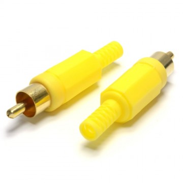Phono Gold Plug End Yellow Gold Solderable Connection Male [10 Pack]