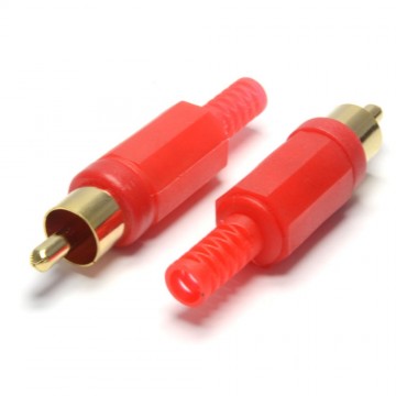 Phono RCA Gold Plug End Red Solderable Connection Male [10 Pack]