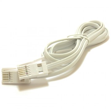 BT 4 Wire 431A Plug to 4 Wire Male Plug Telephone Cable Lead 2m White