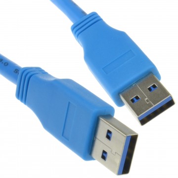 USB 3.0 SuperSpeed Type A Plug to A Plug Cable Lead Blue 3m