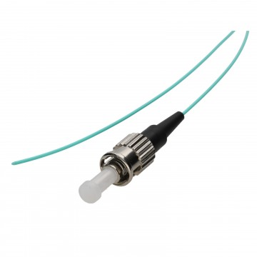 OM4 Fibre Optic ST Pigtail Simplex MM 50 125 Splicing LSZH Cable 1m Aqua