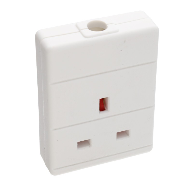 13A Mains Power UK Rewireable Single Gang 1 Way Extension Socket White