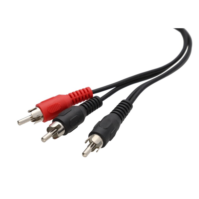 Single RCA Phono Plug To 2 x Phono Plugs Screened Cable Lead 5m