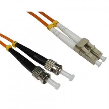 OM2 Orange Fibre Optic LC ST 50 125 Duplex MM Patch LSZH Cable 1m