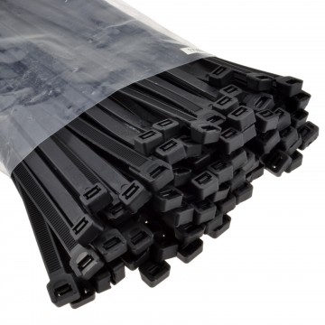 Black Cable Ties 450mm x 7.5mm Nylon 66 UL Approved [100 Pack]