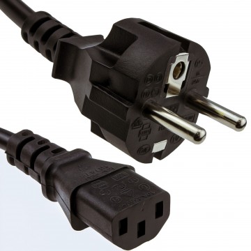 EURO 2 Pin Schuko Plug Power Cord to IEC C13 Plug Lead Cable 2m