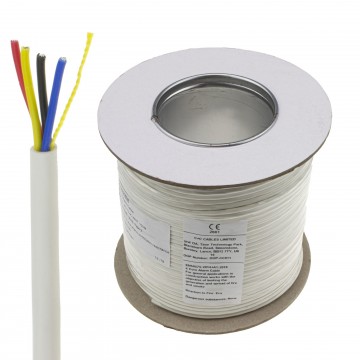 4 Core CCA Signal Cable for Alarm or Intercom Systems 100m White