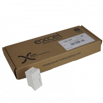 Excel Cat6 (UTP) Unscreened Euromod RJ45 Module White Trade [20 Pack]