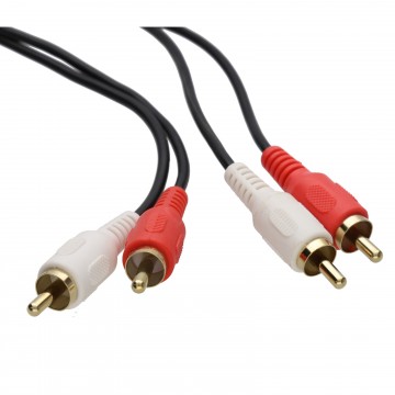 RCA Red and White Phono Audio Lead Twin Plugs to Plugs HIFI/Stereo Cable 15m