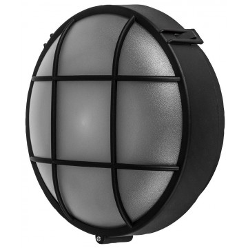 Wall-Mounted Lamp Outdoor Round Bulkhead E27 Light IP44 Black