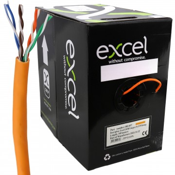 Excel Copper Cat5e Network Cable U/UTP Low Smoke LSOH Euroclass Dca 305m Orange