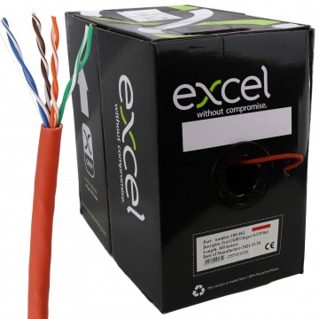 Excel Copper Cat5e Network Cable U/UTP Low Smoke LSOH Euroclass Dca 305m Red