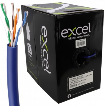 Excel Stranded Network Cable Cat5e U/UTP PVC for Ethernet Patch Lead 305m Blue