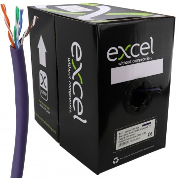 Excel Copper Cat5e Network Cable U/UTP Low Smoke LSOH Euroclass Dca 305m Violet