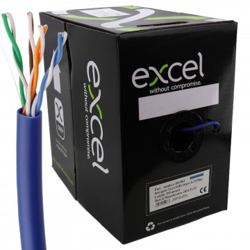 Excel Copper Cat5e Network Cable U/UTP Low Smoke LSOH Euroclass Dca 305m Blue