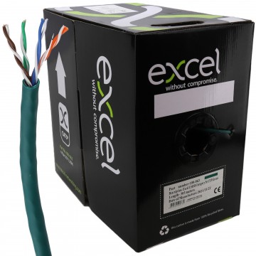 Excel Copper Cat5e Network Cable U/UTP Low Smoke LSOH Euroclass Dca 305m Green