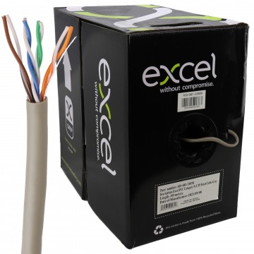 Excel Stranded Network Cable Cat5e U/UTP PVC for Ethernet Patch Lead 305m Grey
