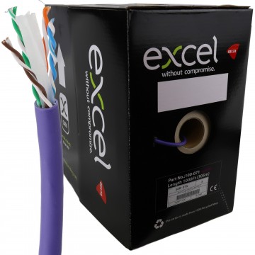 Excel Copper Cat6 Network Cable U/UTP Low Smoke LSOH Euroclass Dca 305m Violet