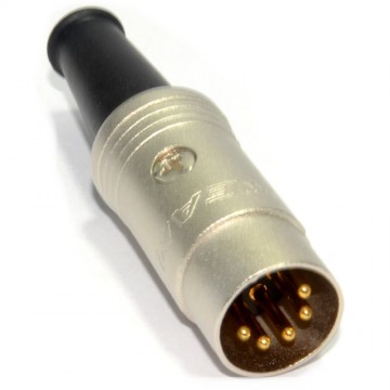 REAN 5 Pin Din Male Soldering End Terminal with Strain Relief