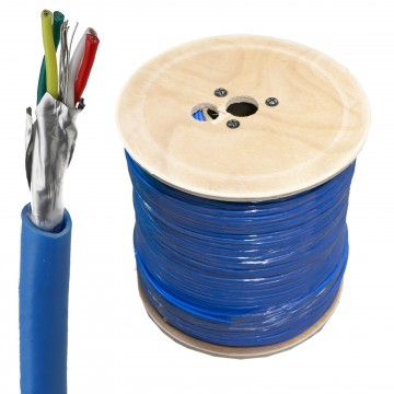 High Quality 4 Core DMX Lighting Screened Twisted Pair Cable Blue 100m