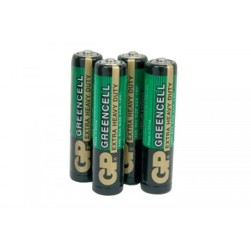 GP Greencell Heavy Duty Zinc Chloride Low Drain AAA LR03 Battery [4 Pack]