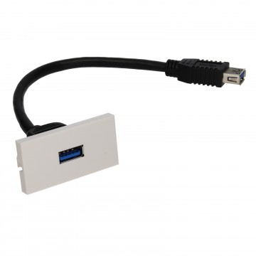 Excel Office 25x50 USB3.0 Faceplate Snap In Adapter with 150mm Fly Lead